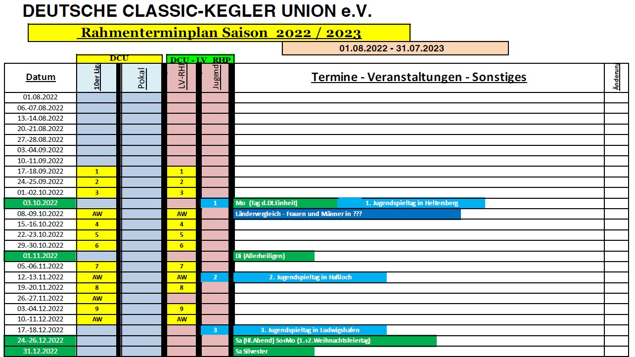 Rahmenterminplan 2022/23