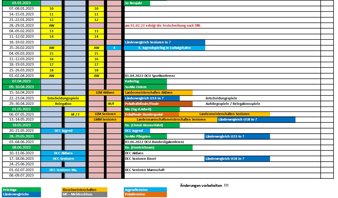 Rahmenterminplan 2022/23